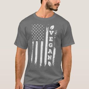 Camiseta Bandeira Americana Vegan Acionada Por Veggies Funn
