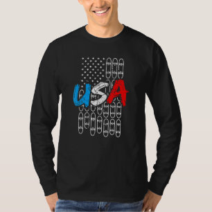 Camiseta Bandeira Americana Ventilador Ventilador Usa Bande