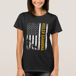 Camiseta Bandeira Americana Vermelho Blue Heeler Avó Cão de