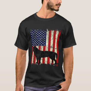Camiseta Bandeira Americana Vermelho Blue Heeler Cão de Gad