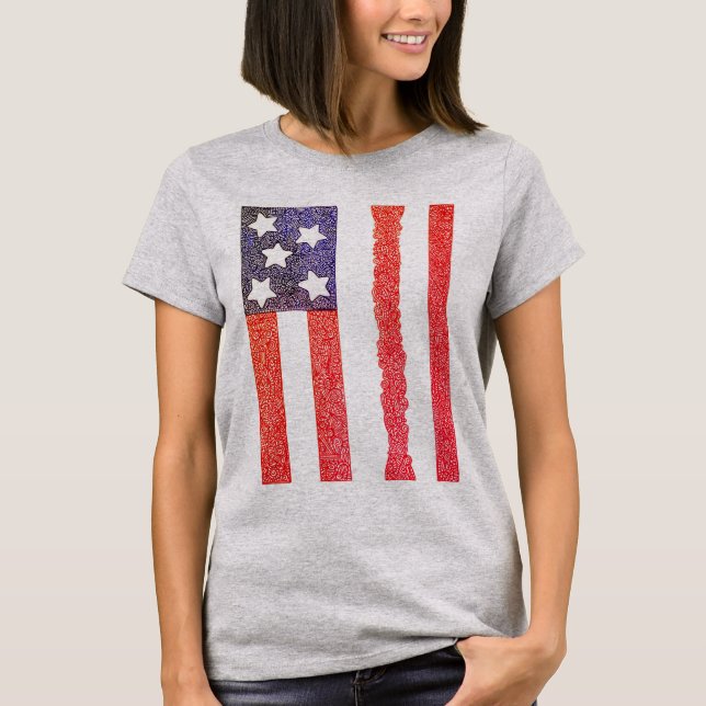 Camiseta Bandeira Americana (vertical) (Frente)