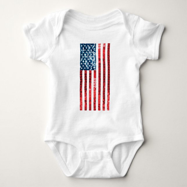 Camiseta bandeira americana vertical (Frente)