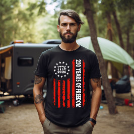 Camiseta Bandeira Americana Vertical 250 Anos de Liberdade