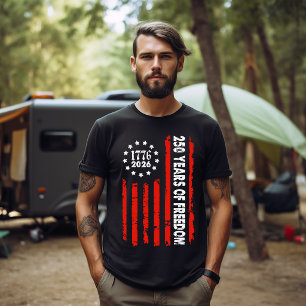 Camiseta Bandeira Americana Vertical 250 Anos de Liberdade