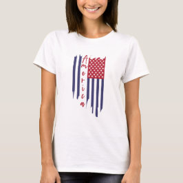 Camiseta Bandeira Americana Vertical Artística