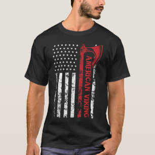 Camiseta Bandeira Americana Viking Norseman Odin Thor