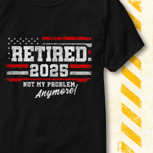 Camiseta Bandeira Americana Vintage 2025 Aposentada Não É M