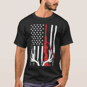 Camiseta Bandeira Americana Vintage Caça ao Veado Caça ao P