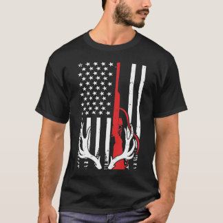 Camiseta Bandeira Americana Vintage Caça ao Veado Caça ao P