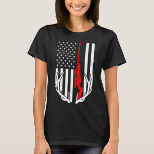 Camiseta Bandeira Americana Vintage Caçador de Veado Campin