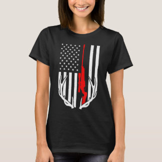 Camiseta Bandeira Americana Vintage Caçador de Veado Campin
