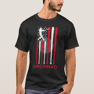 Camiseta Bandeira Americana Vintage Cincinnati Beisebol Alm