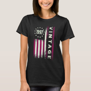 Camiseta Bandeira Americana Vintage de 1997 com 25 Anos de