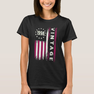 Camiseta Bandeira Americana Vintage de 1998 de 24 Anos de I