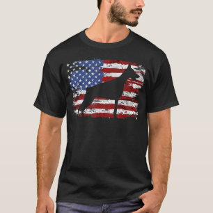 Camiseta Bandeira Americana Vintage Doberman