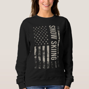 Camiseta Bandeira Americana Vintage Esqui na Neve