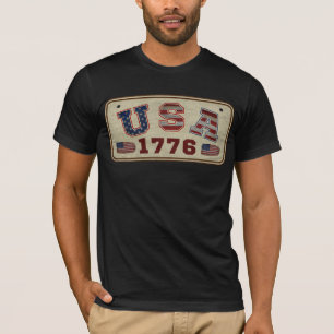 Camiseta Bandeira Americana Vintage EUA 1776