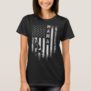 Camiseta Bandeira Americana Vintage EUA Orgulhosa Mãe de Ba