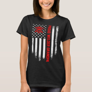 Camiseta Bandeira Americana Vintage EUA Soldador Orgulhoso