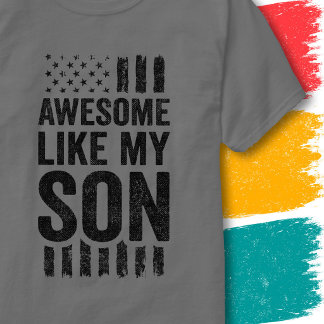 Camiseta Bandeira Americana Vintage Incrível Como Meu Filho