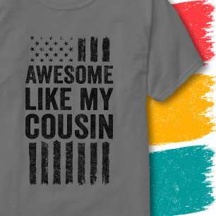 Camiseta Bandeira Americana Vintage Incrível Como Meu Primo