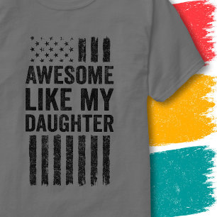 Camiseta Bandeira Americana Vintage Incrível Como Minha Fil