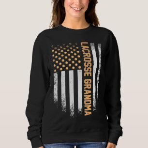 Camiseta Bandeira Americana Vintage Lacrosse Avó Patriota