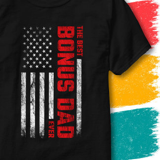 Camiseta Bandeira Americana Vintage Melhor Pai Por Acréscim