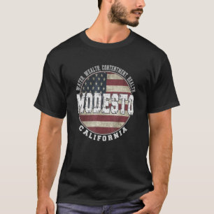 Camiseta Bandeira americana vintage Modesto Califórnia