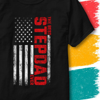 Camiseta Bandeira Americana Vintage Padrasto Melhor Padrast