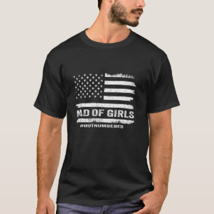 Camiseta Bandeira Americana Vintage Pai De Meninas Em Maior