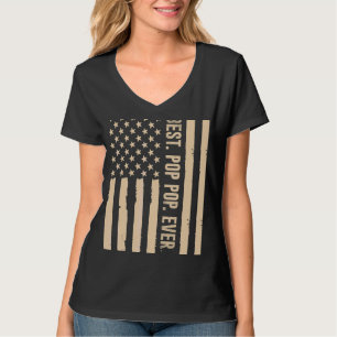 Camiseta Bandeira Americana Vintage Para Pai Papa Best Pop
