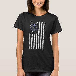 Camiseta Bandeira Americana Vintage Us Emt Técnico De Emerg