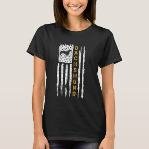 Camiseta Bandeira Americana Vintage Usa Silhueta Do Cão Dac