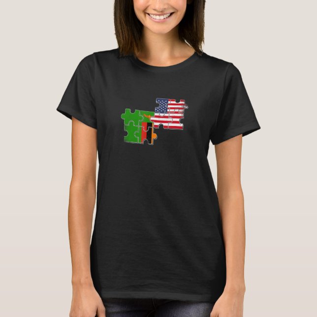 Camiseta Bandeira Americana Zâmbia (Frente)
