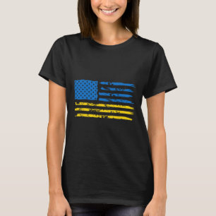 Camiseta Bandeira Americano-Ucraniana América EUA Ucrânia I