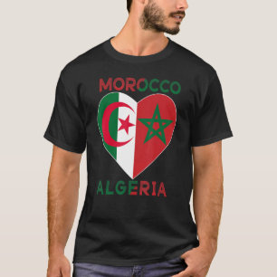 Camiseta Bandeira Amo Marrocos Argélia, Eu Amo Marrocos Arg