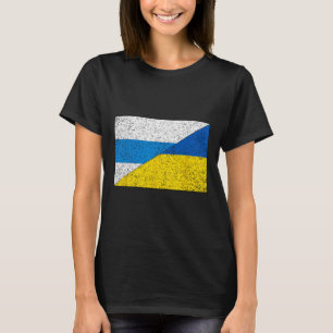 Camiseta Bandeira Anti-guerra Russa Bandeira da Ucrânia Net