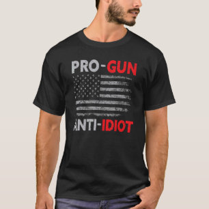 Camiseta Bandeira Anti-Idiota do Pro Gun