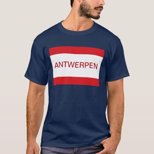 Camiseta Bandeira Antwerpen Anvers Antuérpia Bélgica (Frente)