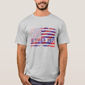 Camiseta Bandeira aposentada vermelha e azul 2023