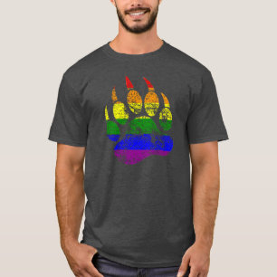 Camiseta Bandeira Arco-Íris da Pata do Urso GAY BEAR Envelh