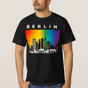 Camiseta Bandeira Arco-íris LGBT de Berlim Orgulho LGBTQI
