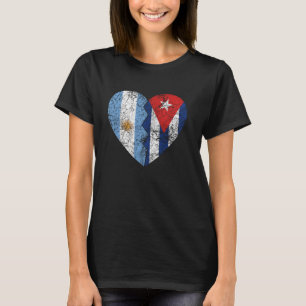Camiseta Bandeira argentina cubana Coração Argentina Bandei