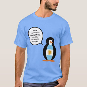 Camiseta Bandeira argentina falando da Sra. Penguin Men