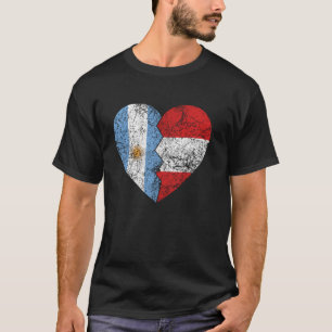 Camiseta Bandeira argentina peruana Coração argentina Peru 
