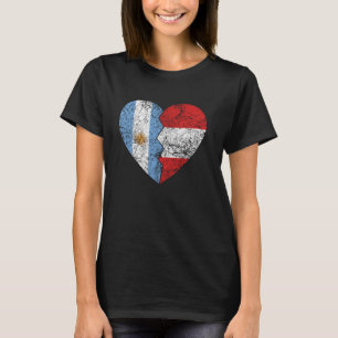Camiseta Bandeira argentina peruana Coração argentina Peru