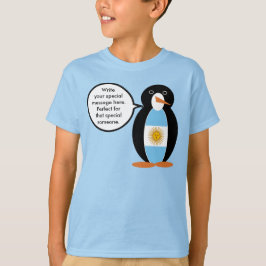 Camiseta Bandeira Argentina Pinguim Ms Falante Personalizad