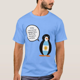 Camiseta Bandeira Argentina Pinguim Senhora Falante Masculi