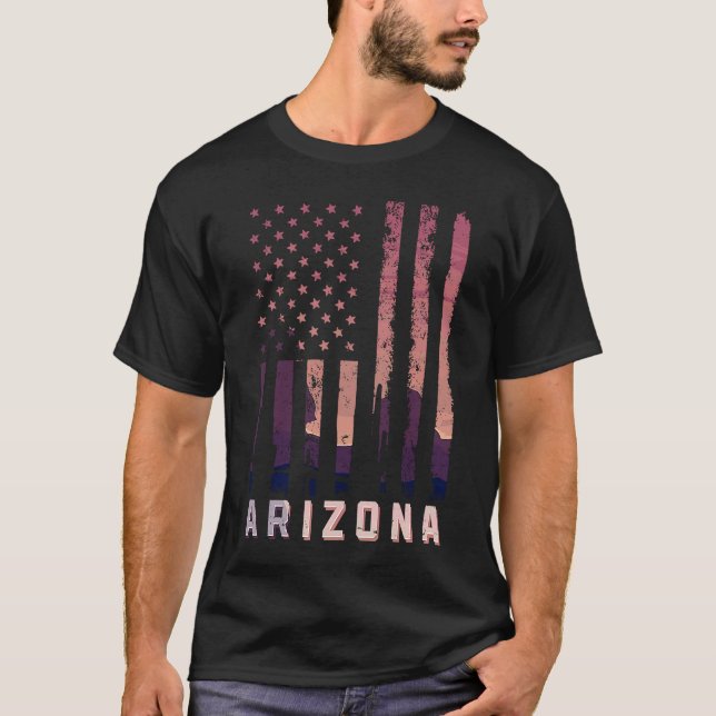 Camiseta Bandeira arizona Americana Estado Americano Patrió (Frente)